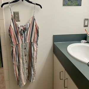 Striped summer mini dress